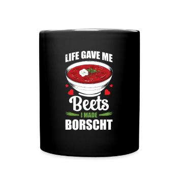 Rote Bete Suppe Borscht Gemüse Pflanzliche Basis - Tasse einfarbig - Schwarz - Vorne