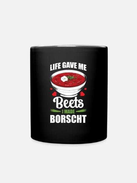 Rote Bete Suppe Borscht Gemüse Pflanzliche Basis - Tasse einfarbig - Schwarz