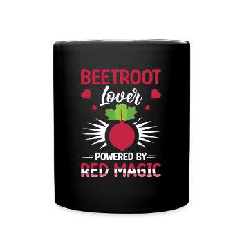 Beetroot Lover Powered By Red Magic - Full Colour Mug - black - Front