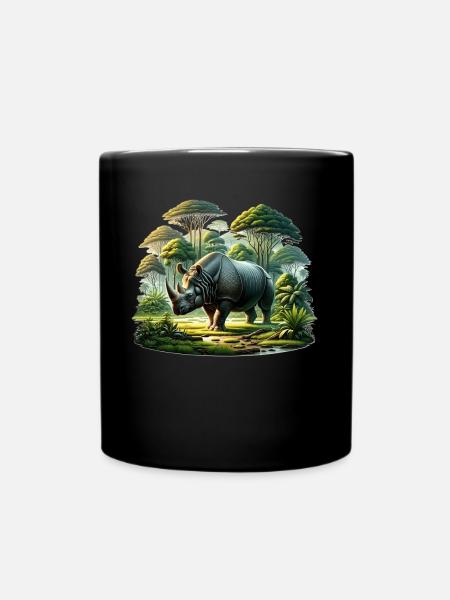 Rhino Nashorn - Tasse einfarbig - Schwarz