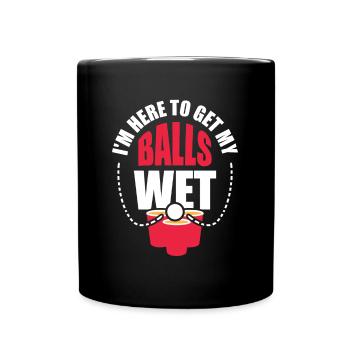 Drôle d’alcool bière pong disant balles mouillées - Mug uni - noir - Devant