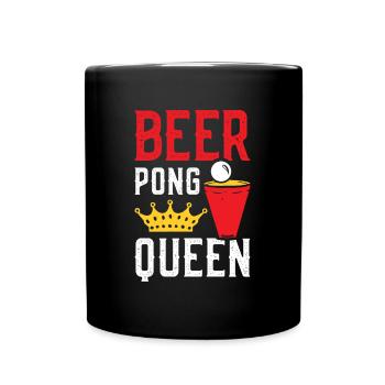 Beer Pong Queen - Full Colour Mug - black - Front