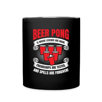Bierpong Freundschaft Bierpong Team Bierparty - Tasse einfarbig - Schwarz - Vorne