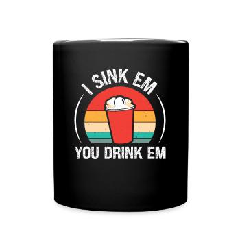 Vintage Beer Pong Retro bière Boire Cadeau - Mug uni - noir - Devant