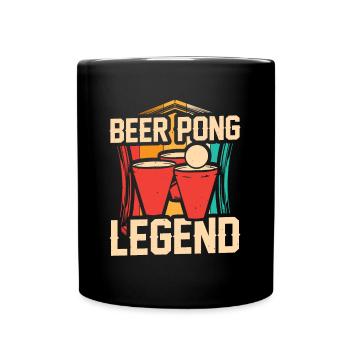 Beer Pong Legend - Retro Beer Pong Drinking Game - Full Colour Mug - black - Front