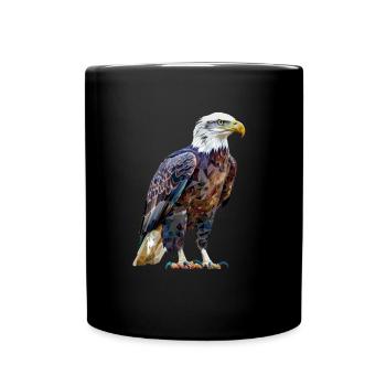 Adler Motiv Tier Tierliebhaber Vogel Kunst Natur - Tasse einfarbig - Schwarz - Vorne