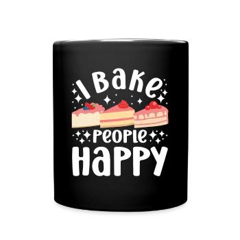 Pastry Lover I Bake People Happy Cute Baking Gift - Tasse einfarbig - Schwarz - Vorne
