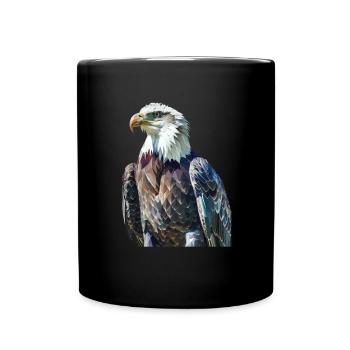 Adler Motiv Tier Tierliebhaber Vogel Kunst Natur - Tasse einfarbig - Schwarz - Vorne
