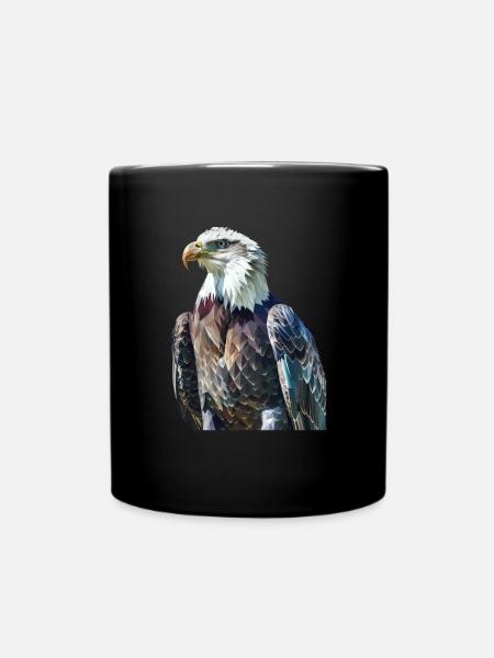 Adler Motiv Tier Tierliebhaber Vogel Kunst Natur - Ensfarvet krus - sort