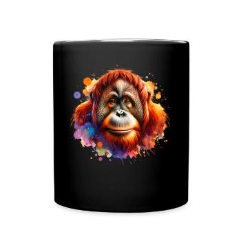 Orang Utan - Tasse einfarbig - Schwarz - Vorne