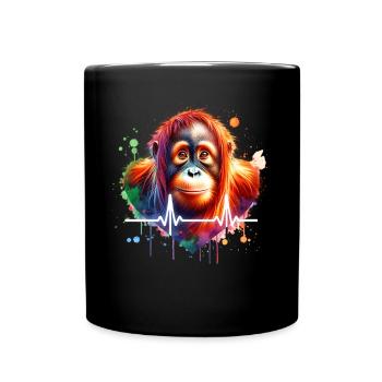 Orangutan ECG - Full Colour Mug - black - Front