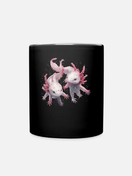 Axolotl Motiv Schwanzlurch Tierliebhaber Kopfhörer - Tasse einfarbig - Schwarz