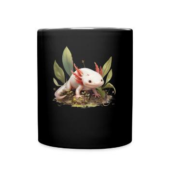 Axolotl Motif Tail Lurch Animal Lover Headphones - Full Colour Mug - black - Front