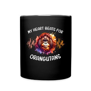 Orang-outan Heartline - Mug uni - noir - Devant
