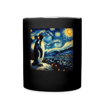 Penguin Starry Night - Full Colour Mug - black - Front