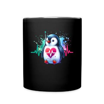 Penguin ECG - Full Colour Mug - black - Front