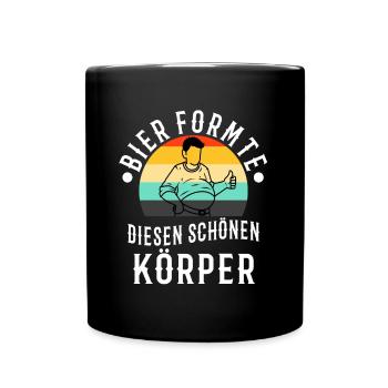Bier formte diesen schönen Körper - Tasse einfarbig - Schwarz - Vorne