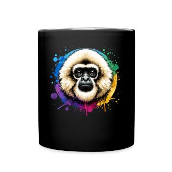 Gibon à crête - Mug uni - noir - Devant