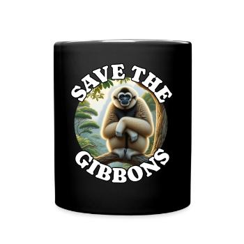 Gibon à crête - Mug uni - noir - Devant