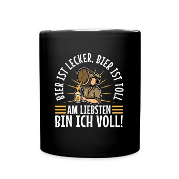 Beer is delicious, beer is great, preferably - Full Colour Mug - black - Front