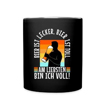 Beer is delicious, beer is great, preferably - Full Colour Mug - black - Front