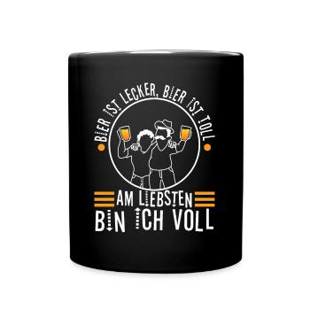 Beer is delicious, beer is great, preferably - Full Colour Mug - black - Front