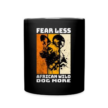 African Wild Dog Afrikanischer Wildhund - Tasse einfarbig - Schwarz - Vorne