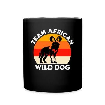 Afrikanischer Wildhund Sprüche - Tasse einfarbig - Schwarz - Vorne