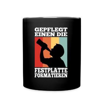 Gepflegt einen die Festplatte formatieren - Tasse einfarbig - Schwarz - Vorne