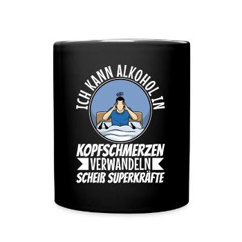 Turn alcohol into a headache - Full Colour Mug - black - Front