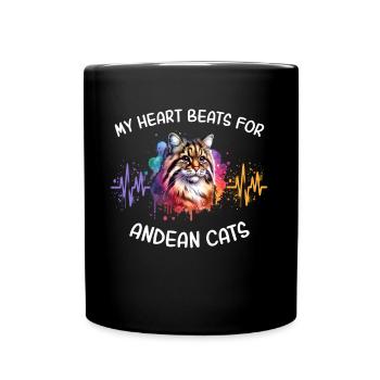 Chat Chat des Andes Heartline - Mug uni - noir - Devant