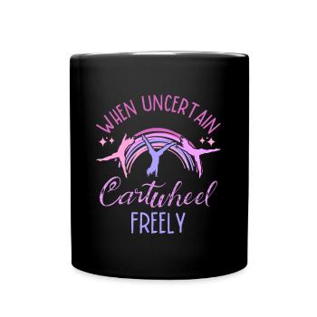 Cartwheeling Acrobat Cartwheel Freely Gymnastics - Full Colour Mug - black - Front