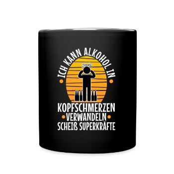 Turn alcohol into a headache - Full Colour Mug - black - Front