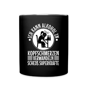 Turn alcohol into a headache - Full Colour Mug - black - Front