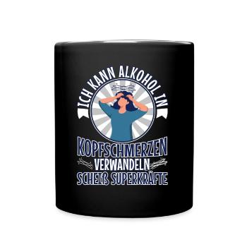 Turn alcohol into a headache - Full Colour Mug - black - Front