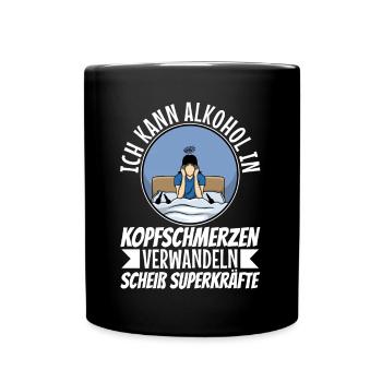 Turn alcohol into a headache - Full Colour Mug - black - Front