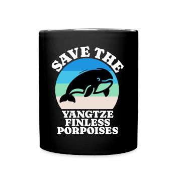 Yangtze River Smooth Dolphin - Full Colour Mug - black - Front
