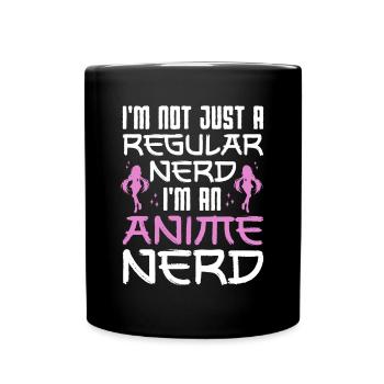 Not Regular Nerd Anime Nerd Japanese Anime Manga - Full Colour Mug - black - Front