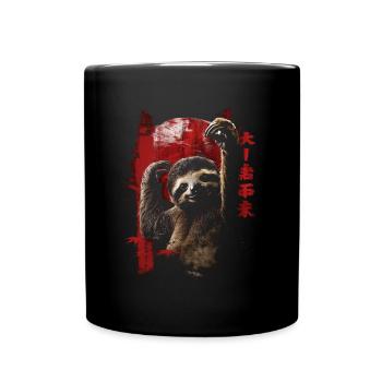 Drôle paresseux Art Animal paresseux animaux animaux sauvages - Mug uni - noir - Devant