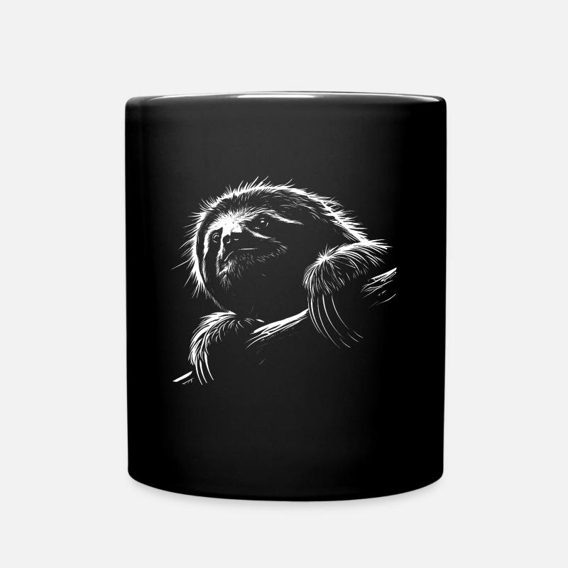 Lustiges Faultier Kunst Tier Sloth Wildtier Tiere - Tasse einfarbig - Schwarz