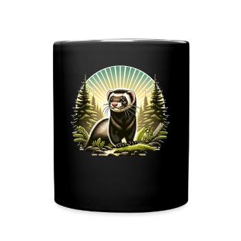 Iltis Schwarzfussiltis - Tasse einfarbig - Schwarz - Vorne
