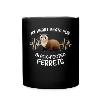 Iltis Schwarzfussiltis Herzlinie - Tasse einfarbig - Schwarz - Vorne