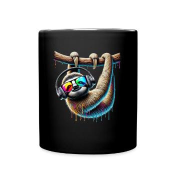 Drôle paresseux Art Animal paresseux animaux animaux sauvages - Mug uni - noir - Devant