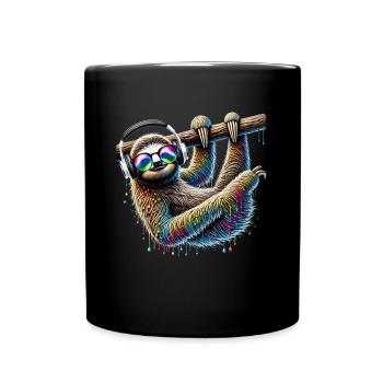 Drôle paresseux Art Animal paresseux animaux animaux sauvages - Mug uni - noir - Devant