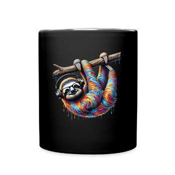 Drôle paresseux Art Animal paresseux animaux animaux sauvages - Mug uni - noir - Devant