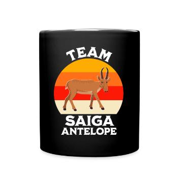 Lustige Saiga Antilope Sprüche - Tasse einfarbig - Schwarz - Vorne