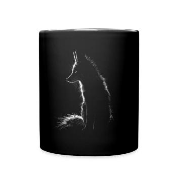 Lustiges Fuchs Fox Kunst Tier Natur Wildtier Tiere - Tasse einfarbig - Schwarz - Vorne
