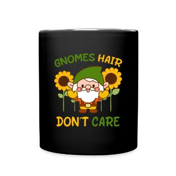 Gnomes Hair Don´t Care Funny Gardening - Tasse einfarbig - Schwarz - Vorne