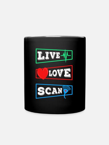 Live Love Scan - Tasse einfarbig - Schwarz