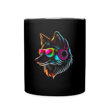 Funny Fox Fox Art Animal Nature Wildlife Animals - Full Colour Mug - black - Front